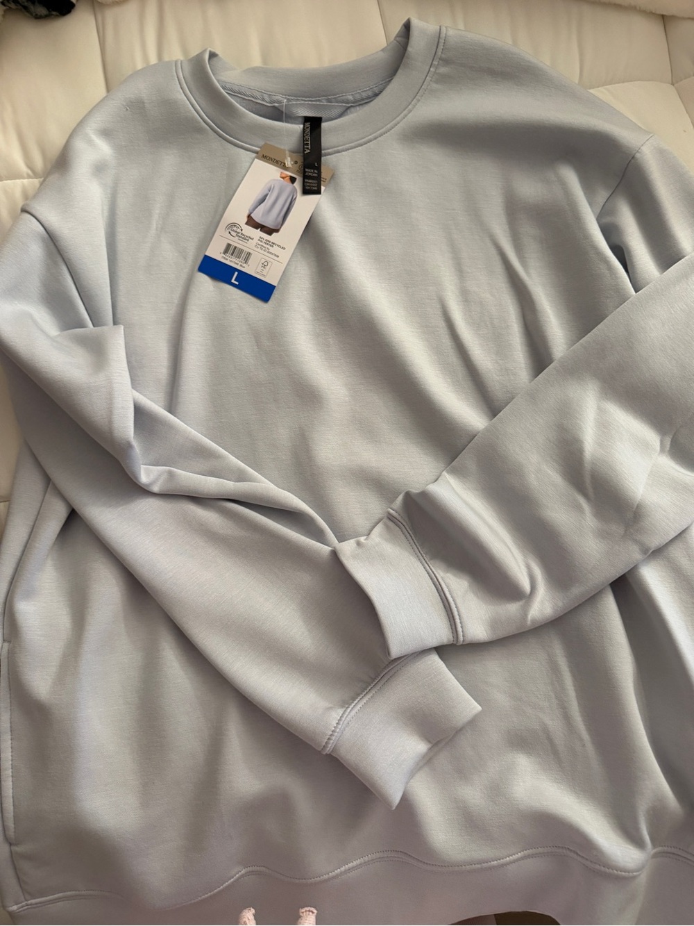 Mondetta Womens Pale Blue Crewneck Sweatshirt